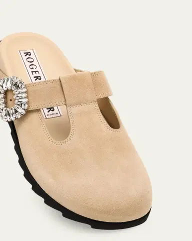 Roger Vivier Slidy Viv Suede T-Strap Mules | Thumbnail 7 Roger Vivier Slidy Viv Suede T-Strap Mules | Thumbnail 7