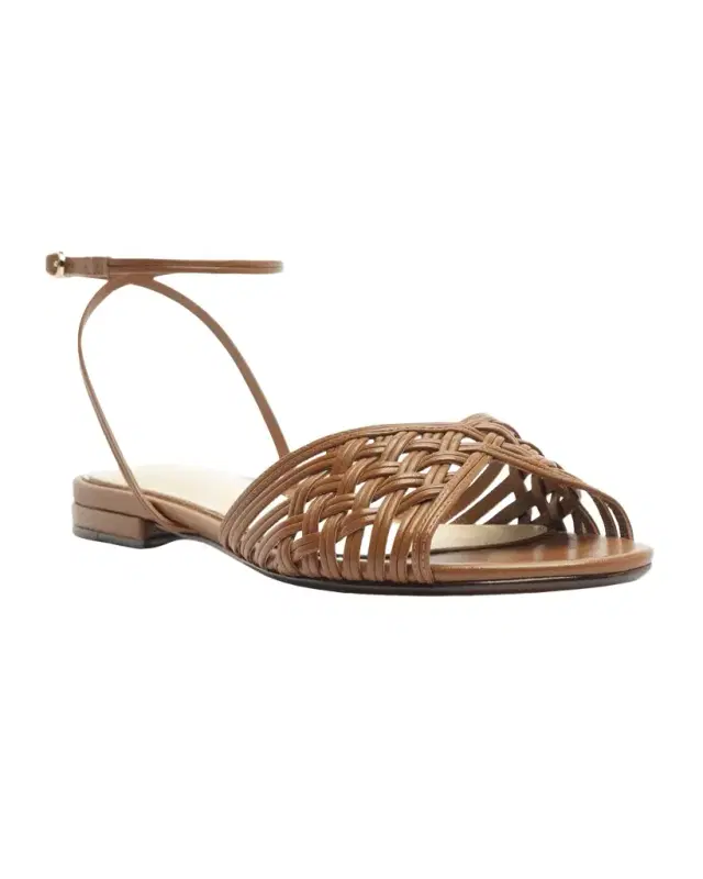 Woven Leather Flat Sandals