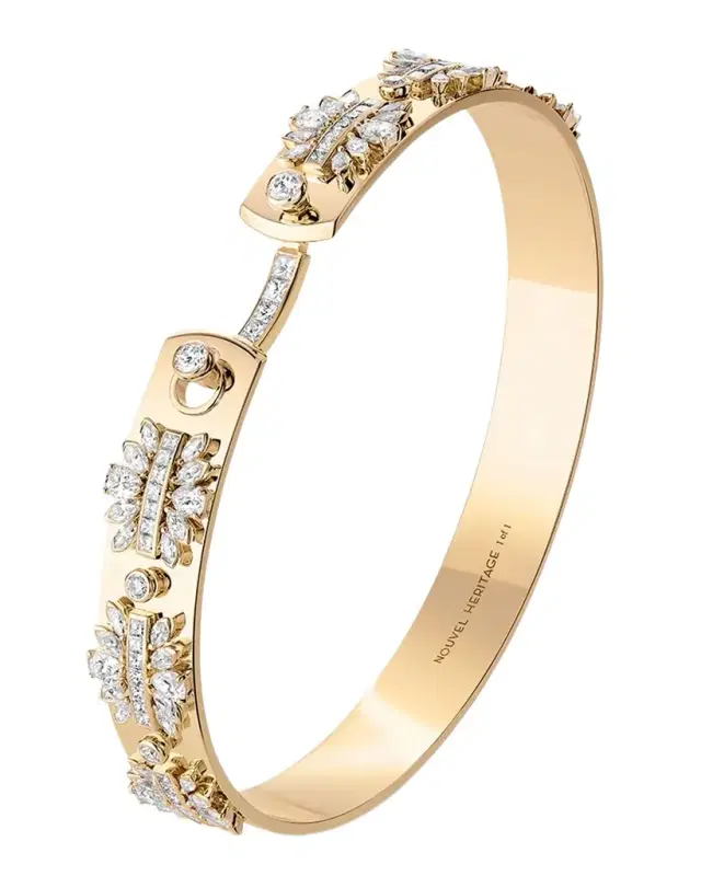 18K Yellow Gold The Birdsong Lover Diamond Bangle