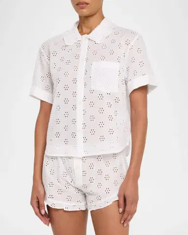 Polo Ralph Lauren Eyelet-Embroidered Cotton Pajama Set | Thumbnail 4
