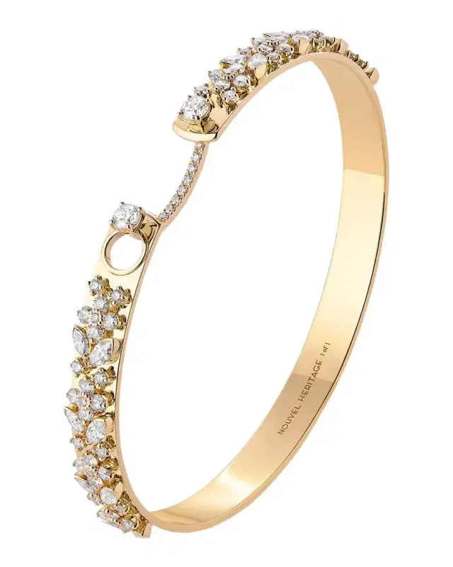 18K Yellow Gold The Honey Gatherer Diamond Bangle
