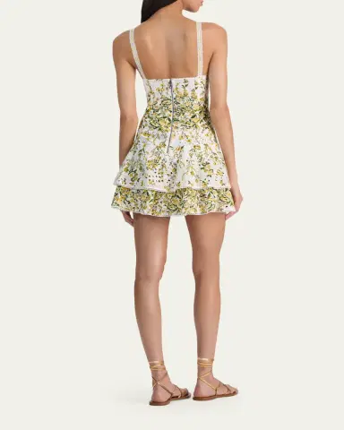 Alice + Olivia Meredith Embroidered Floral Mini Dress | Thumbnail 3 Alice + Olivia Meredith Embroidered Floral Mini Dress | Thumbnail 3