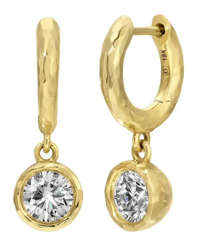 Hidden Gems Round Diamond Huggie Earrings
