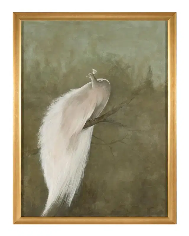 John-Richard Collection "The White Peacock" Framed Giclee by Debra Ferrari