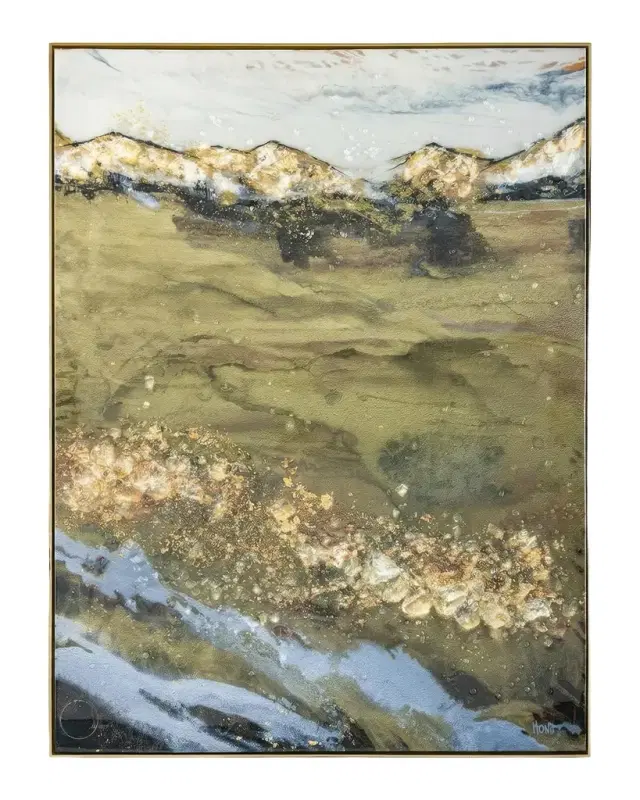 John-Richard Collection "Golden Mountains" Framed Print by Mary Hong