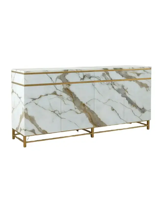 John-Richard Collection Marbled 4-Door Sideboard