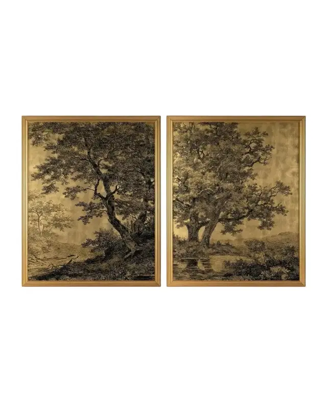 John-Richard Collection "Grand Oaks Gold" Framed Wall Art, Set of 2