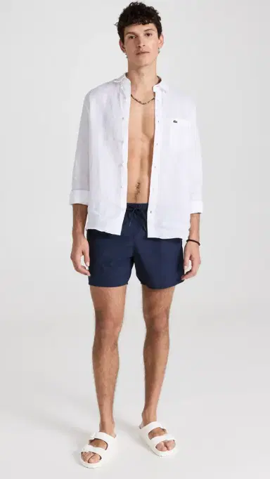 Lacoste Quick-Dry Swim Shorts 5.5 381-green/navy blue | Thumbnail 5