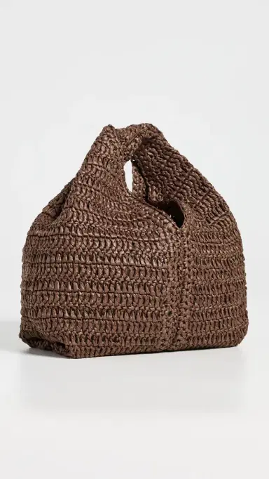 A.L.C. A. L.C. Simone Raffia Bag Chocolate One Size | Thumbnail 4