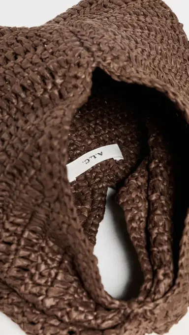 A.L.C. A. L.C. Simone Raffia Bag Chocolate One Size | Thumbnail 6