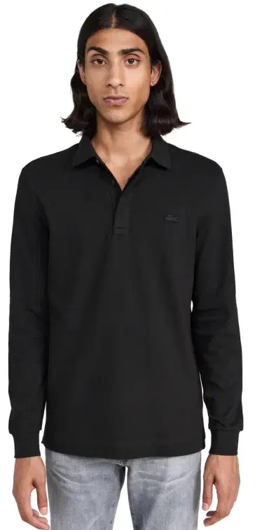 Lacoste Long Sleeve tretch Cotton Paris Polo Noir | Thumbnail 1 Lacoste Long Sleeve tretch Cotton Paris Polo Noir | Thumbnail 1