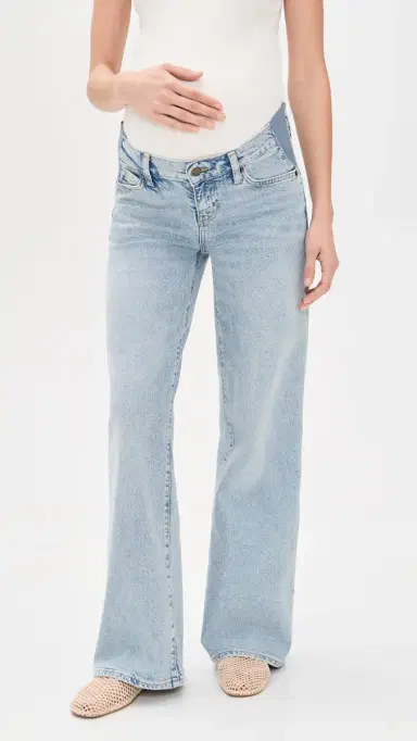 Hatch The Relaxed Wide Leg Maternity Jeans 90s Light Wash 27 | Thumbnail 2