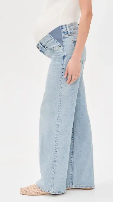 Hatch The Relaxed Wide Leg Maternity Jeans 90s Light Wash 27 | Thumbnail 4