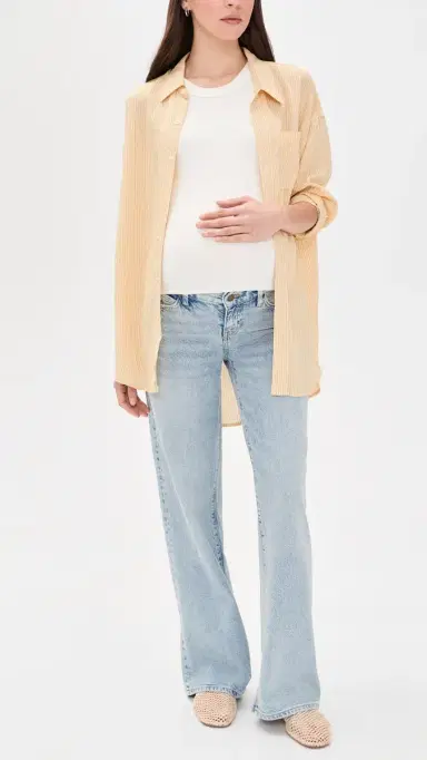 Hatch The Relaxed Wide Leg Maternity Jeans 90s Light Wash 27 | Thumbnail 5