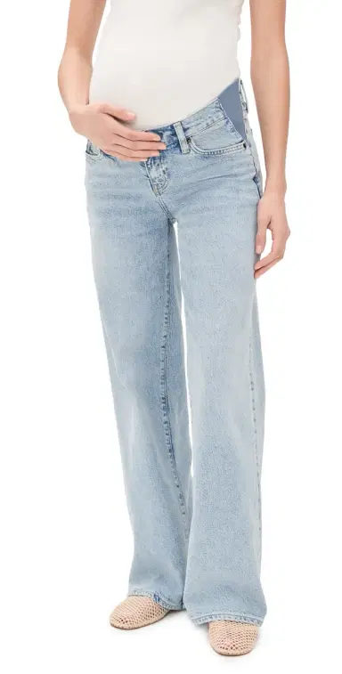 Hatch The Relaxed Wide Leg Maternity Jeans 90s Light Wash 27 | Thumbnail 1