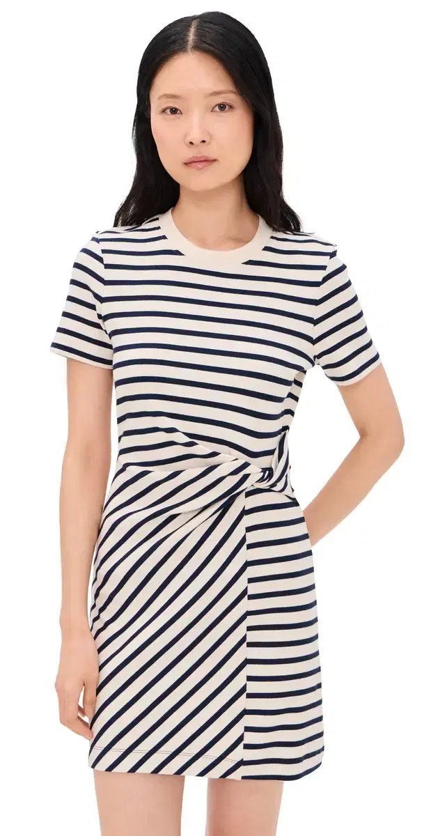 Tanya Taylor hort Cody Dress Cream/Classic Navy Multi