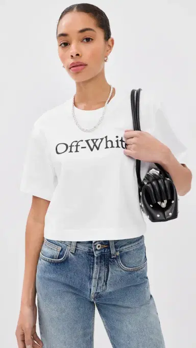 Off-White Big ogo Bookish Crop Tee White | Thumbnail 2