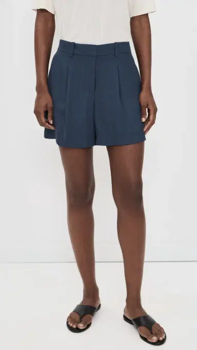 Theory Fluid Pleated Shorts Nocturne Navy/Xlv | Thumbnail 2 Theory Fluid Pleated Shorts Nocturne Navy/Xlv | Thumbnail 2