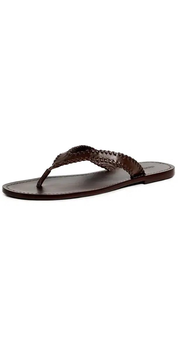 Cinq à Sept Jessica Leather Sandals Chocolate
