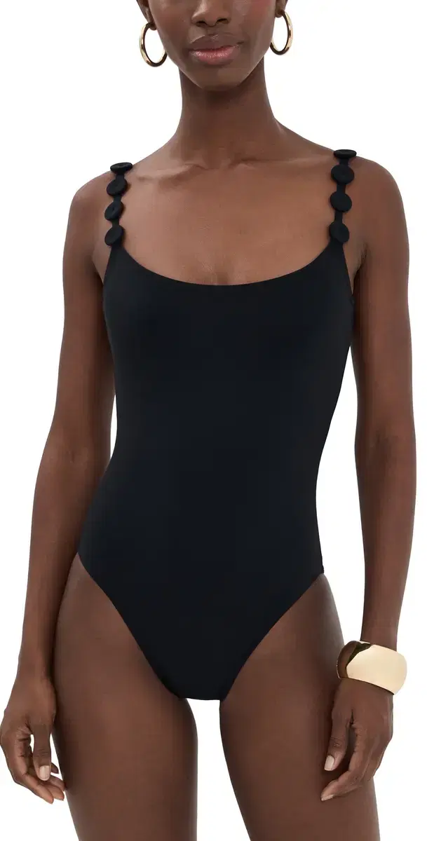 Sadie Lingerie Strap Tank One Piece with Silent Underwire and High Back Black