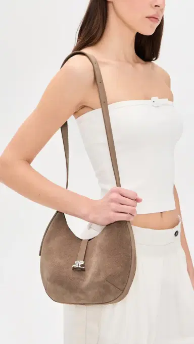 Courrèges Small Holy Suede Hobo Bag Pastel One Size | Thumbnail 3 Courrèges Small Holy Suede Hobo Bag Pastel One Size | Thumbnail 3