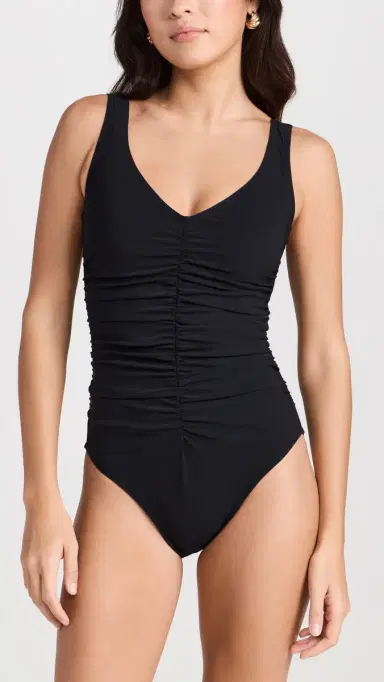 Karla Colletto Basics V Neck Underwire One Piece Black | Thumbnail 2