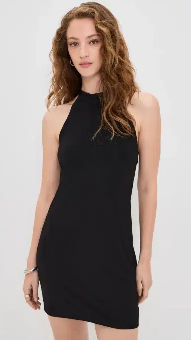 Norma Kamali Halter Mini Dress Black | Thumbnail 2