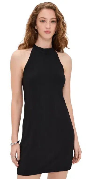Norma Kamali Halter Mini Dress Black | Thumbnail 1