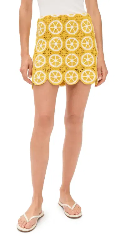 Show Me Your Mumu Solstice Mini Skirt Lemon Crochet | Thumbnail 1 Show Me Your Mumu Solstice Mini Skirt Lemon Crochet | Thumbnail 1
