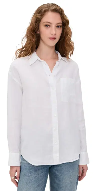 Faherty Laguna Linen Relaxed Shirt White | Thumbnail 1