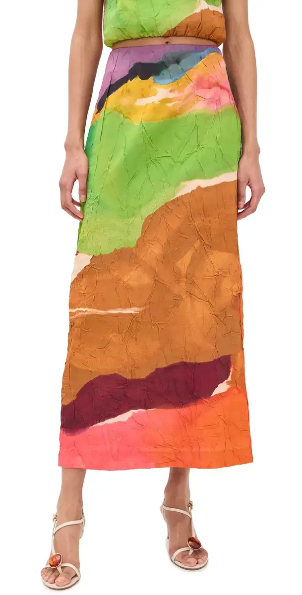 Inez Satin Pencil Skirt Nature Abhors A Vacuum