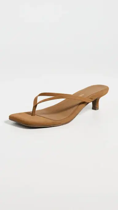 TKEES Square Toe Julia Suede Sandals Camel Suede 9 | Thumbnail 2