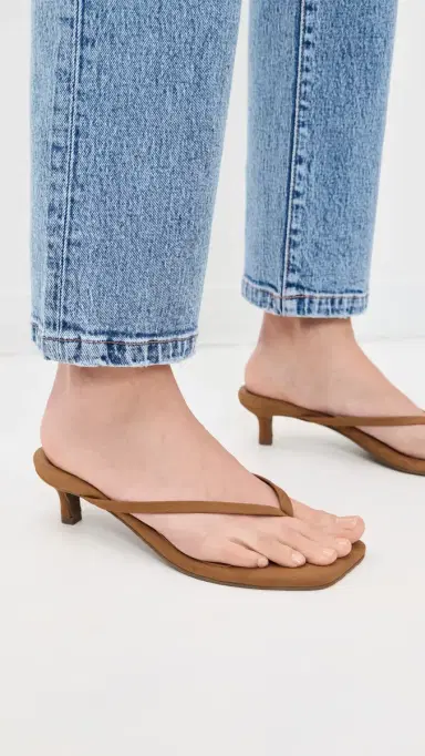 TKEES Square Toe Julia Suede Sandals Camel Suede 9 | Thumbnail 3