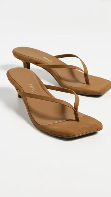 TKEES Square Toe Julia Suede Sandals Camel Suede 9 | Thumbnail 5