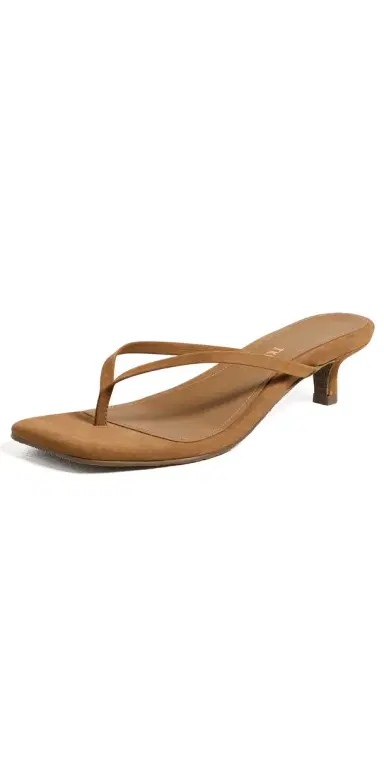 TKEES Square Toe Julia Suede Sandals Camel Suede 9 | Thumbnail 1