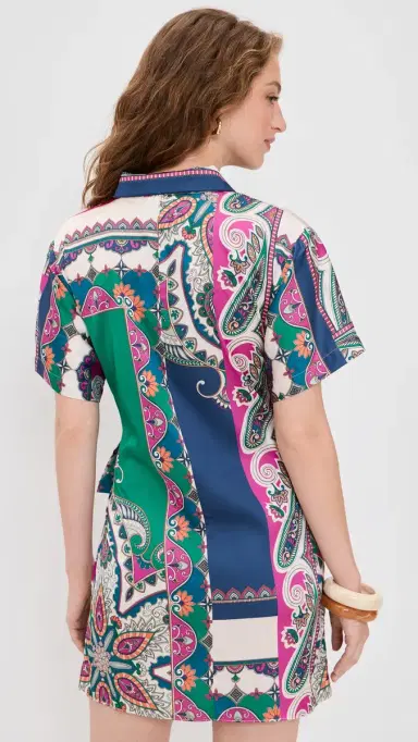 Misa Kezia Dress Multicolored Patchwork Scarf | Thumbnail 3 Misa Kezia Dress Multicolored Patchwork Scarf | Thumbnail 3