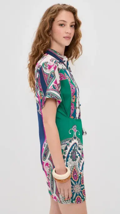 Misa Kezia Dress Multicolored Patchwork Scarf | Thumbnail 4 Misa Kezia Dress Multicolored Patchwork Scarf | Thumbnail 4