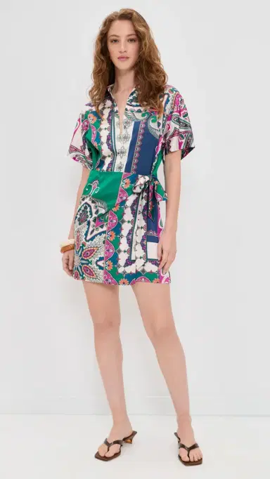 Misa Kezia Dress Multicolored Patchwork Scarf | Thumbnail 5 Misa Kezia Dress Multicolored Patchwork Scarf | Thumbnail 5