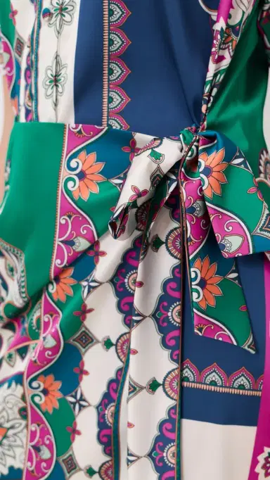 Misa Kezia Dress Multicolored Patchwork Scarf | Thumbnail 6 Misa Kezia Dress Multicolored Patchwork Scarf | Thumbnail 6