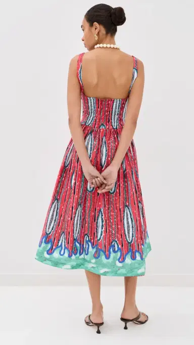 STELLA JEAN Papaya Midi Dress Red Papaya 42 | Thumbnail 3