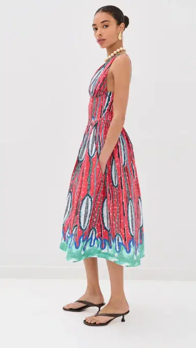 STELLA JEAN Papaya Midi Dress Red Papaya 42 | Thumbnail 4