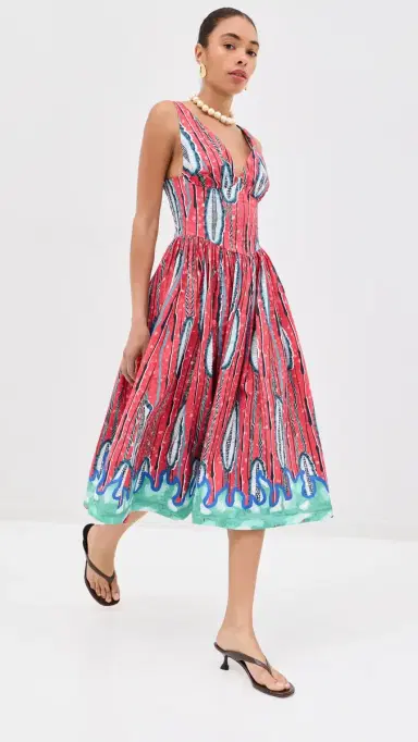 STELLA JEAN Papaya Midi Dress Red Papaya 42 | Thumbnail 5