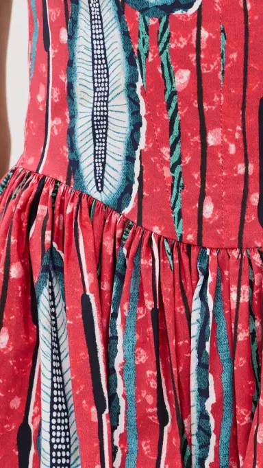STELLA JEAN Papaya Midi Dress Red Papaya 42 | Thumbnail 6