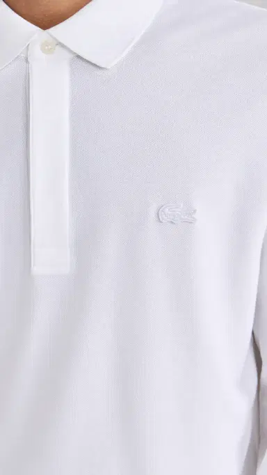 Lacoste Long Sleeve tretch Cotton Paris Polo Blanc | Thumbnail 6 Lacoste Long Sleeve tretch Cotton Paris Polo Blanc | Thumbnail 6
