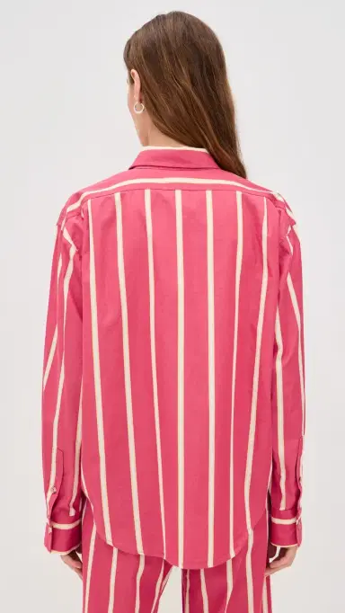 DONNI. The Pop Stripe Shirt Raspberry | Thumbnail 3