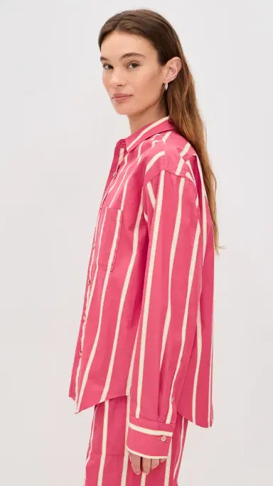 DONNI. The Pop Stripe Shirt Raspberry | Thumbnail 4