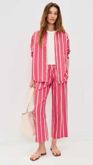 DONNI. The Pop Stripe Shirt Raspberry | Thumbnail 5
