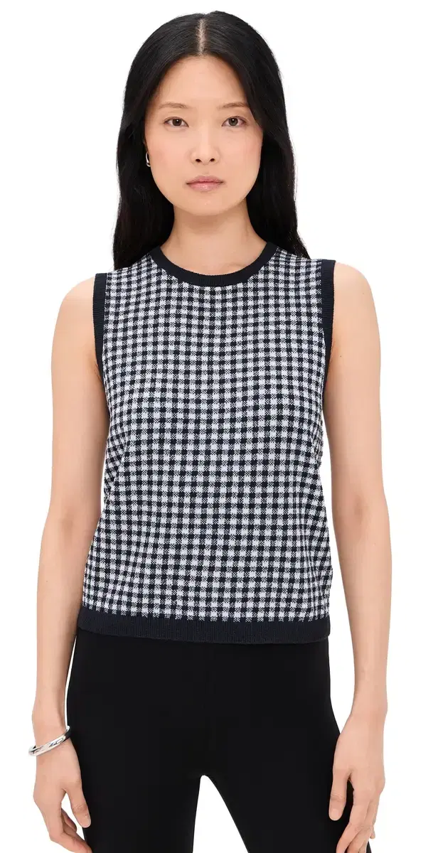 Vince Gingham Tank Black/Off White