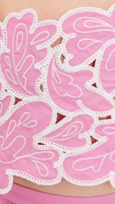 Cinq à Sept Paisley Bloom Embroidered Caterina Top Rosewater Pink/White S | Thumbnail 6