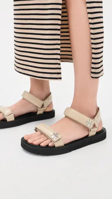 Tory Burch Kira Ultralight Sandals Stone Grey/Black/Silver 5 | Thumbnail 3